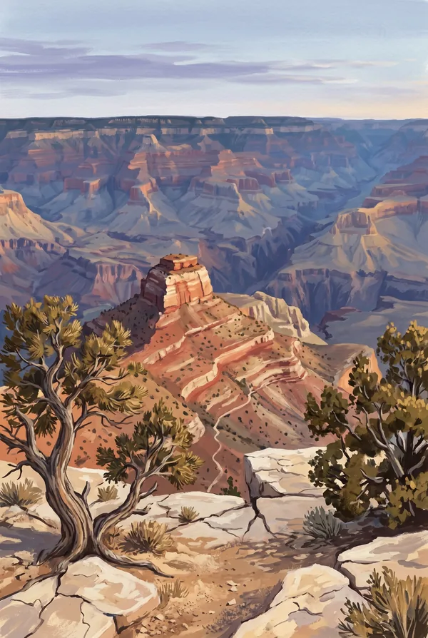 Grand Canyon National Park stamp — Mather Point