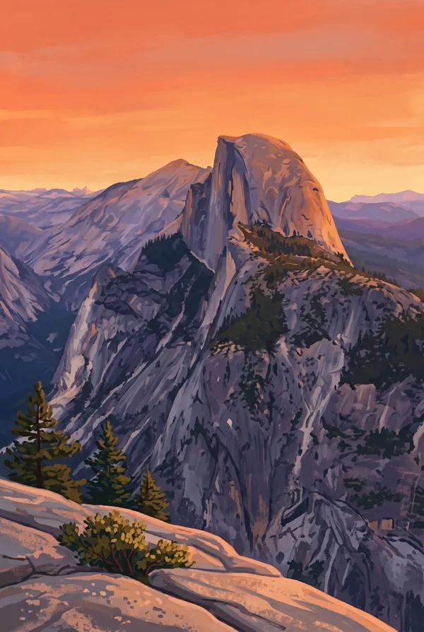 Yosemite National Park stamp — Half Dome